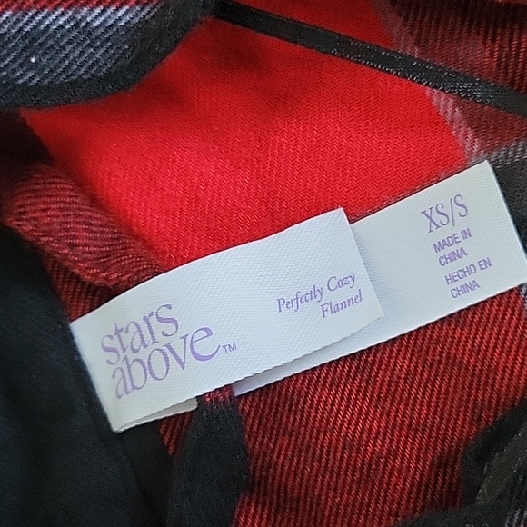 NWT Stars Above Flannel Robe Womens Size XS/S Belted Pockets Long-Sleeve Plaid - Picture 4 of 5